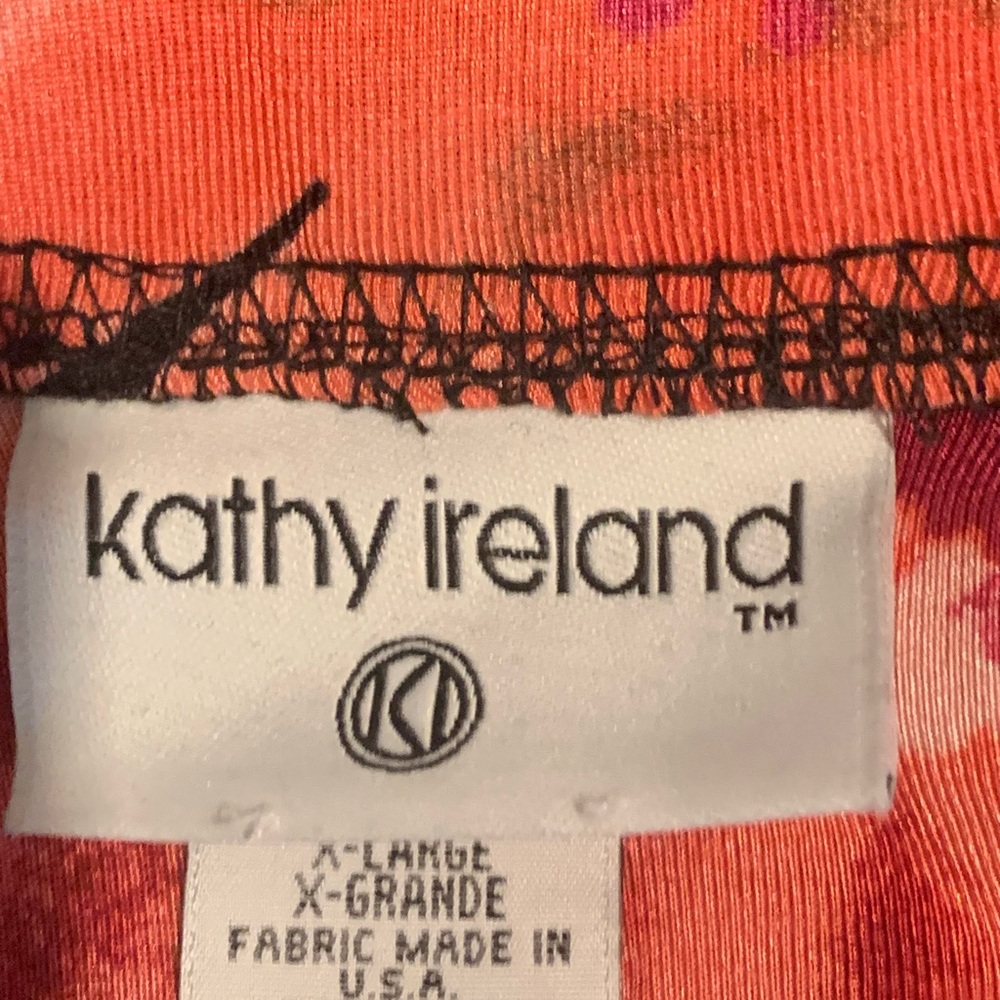 Kathy Ireland Vibrant Red Floral Print Maxi Skirt Sz XL ( never worn) - Picture 6 of 8